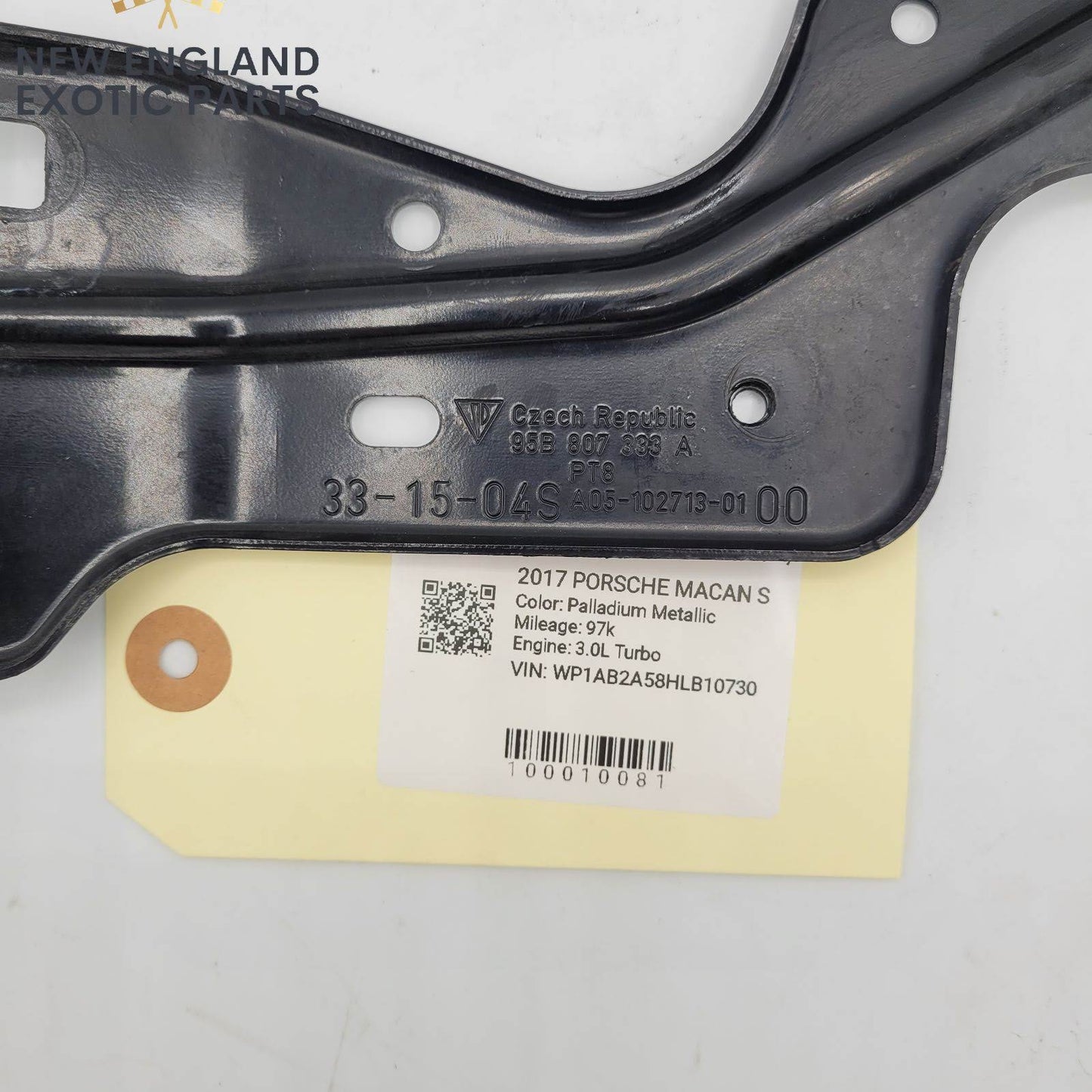 2015-2018 PORSCHE MACAN RADIATOR SUPPORT BRACKET - 95B807333A