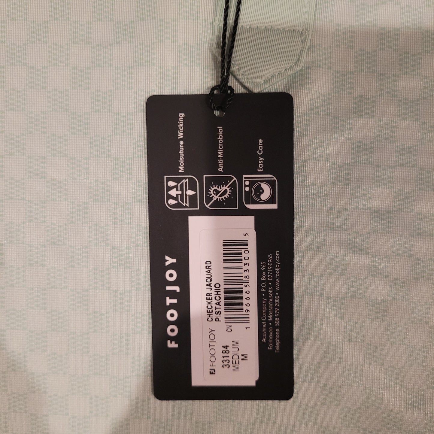 NWT FOOTJOY CHECKER JACQUARD PISTACHIO GOLF POLO SIZE MEDIUM REGULAR FIT