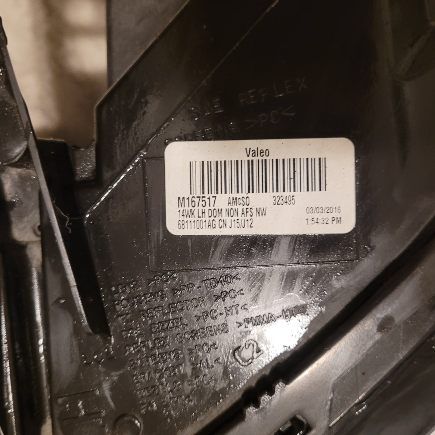 2012-2018 JEEP GRAND CHEROKEE WK2 DRIVER SIDE HID BIXENON HEADLIGHT GOOD CONDITION