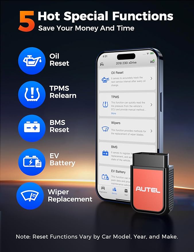 AUTEL MAXIAP 2500E BLUETOOTH WIRELESS OBD2 DIAGNOSTIC SCANNER TOOL