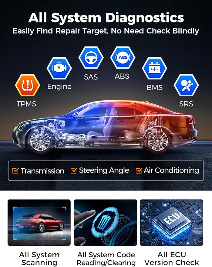 AUTEL MAXIAP 2500E BLUETOOTH WIRELESS OBD2 DIAGNOSTIC SCANNER TOOL