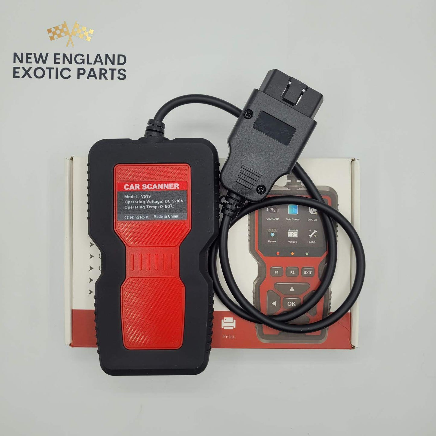 OBDII CODE SCANNER READER V519 ENGINE SYSTEM DIAGNOSTIC TOOL - RED