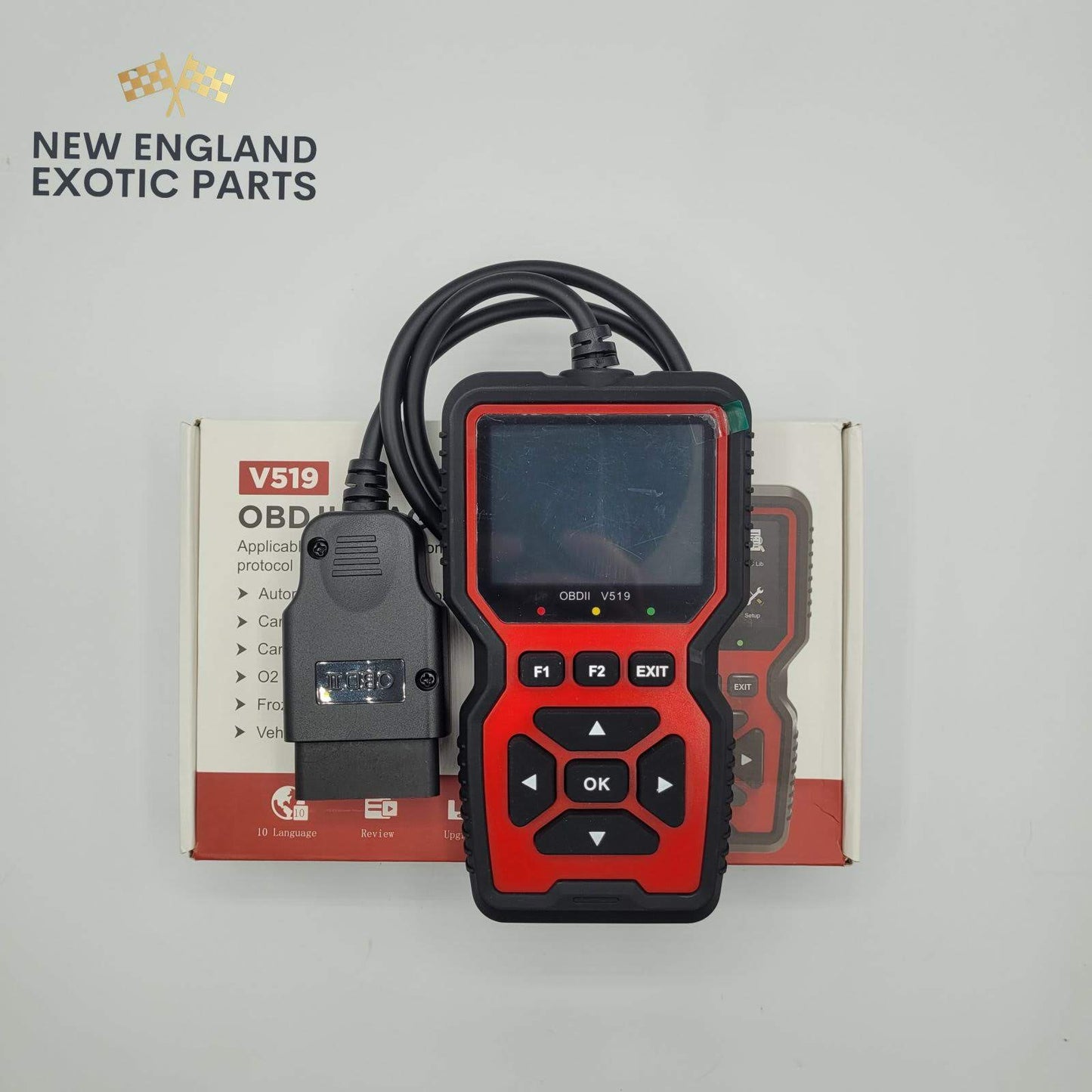 OBDII CODE SCANNER READER V519 ENGINE SYSTEM DIAGNOSTIC TOOL - RED