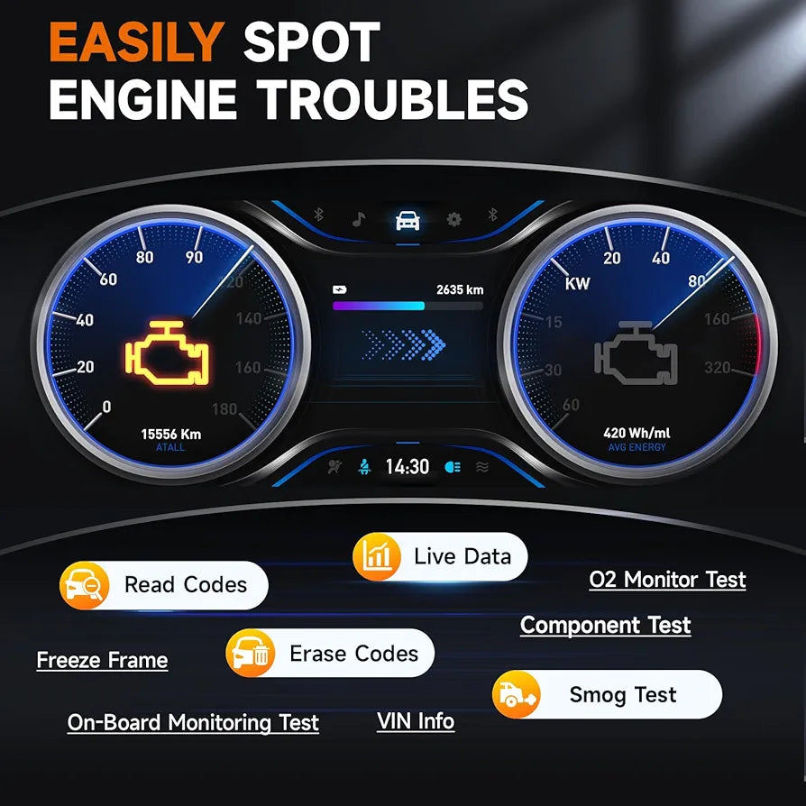 FOXWELL NT301 OBD2 SCANNER DIAGNOSTIC TOOL LIVE CHARTS