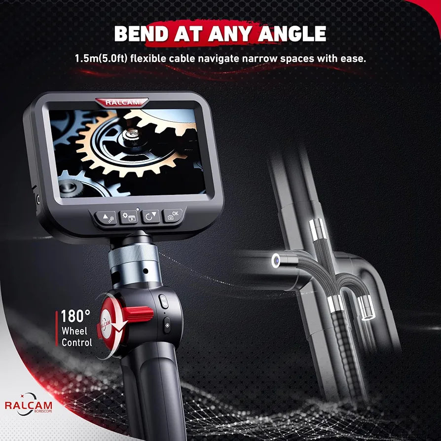 RALCAM 180° ARTICULATING BORESCOPE 4.3" HD 1080P SCREEN