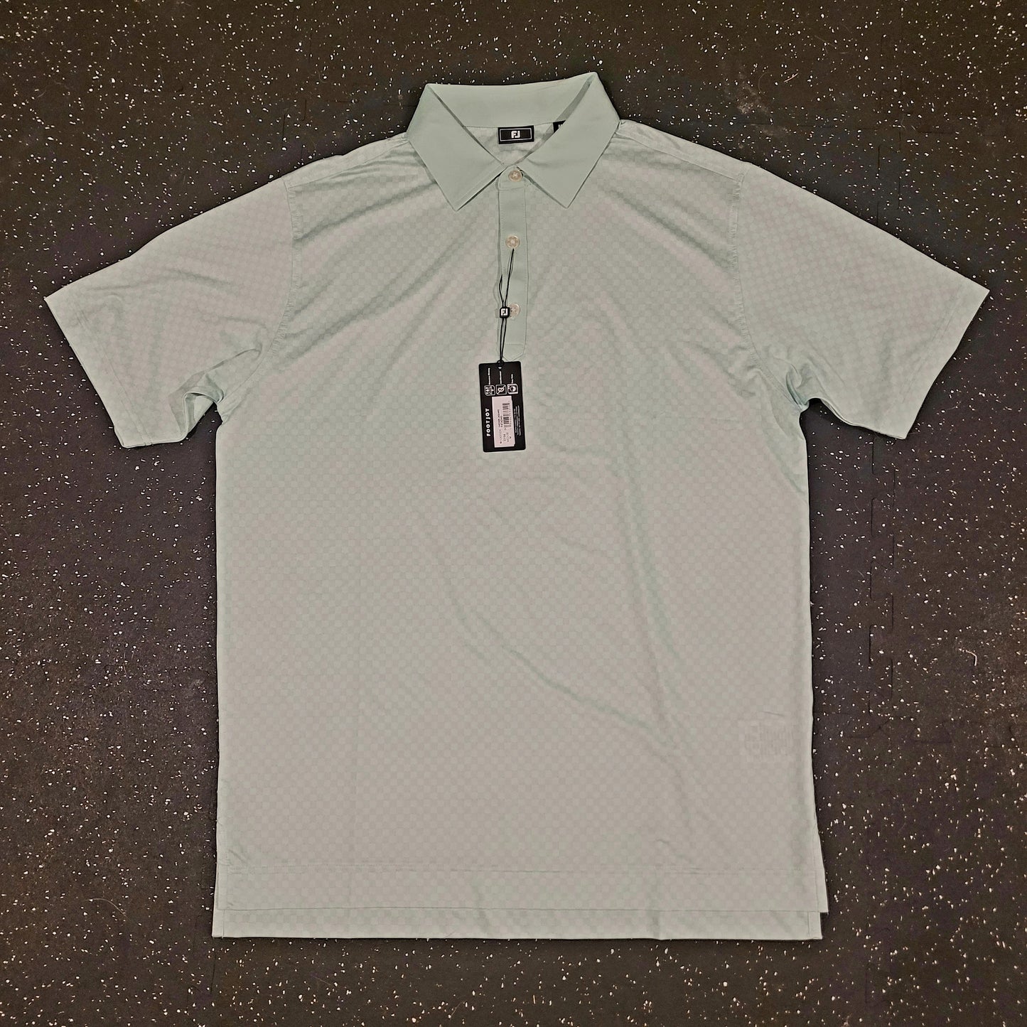 NWT FOOTJOY CHECKER JACQUARD PISTACHIO GOLF POLO SIZE MEDIUM REGULAR FIT