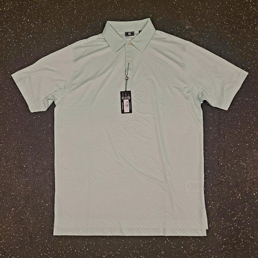 NWT FOOTJOY CHECKER JACQUARD PISTACHIO GOLF POLO SIZE MEDIUM REGULAR FIT